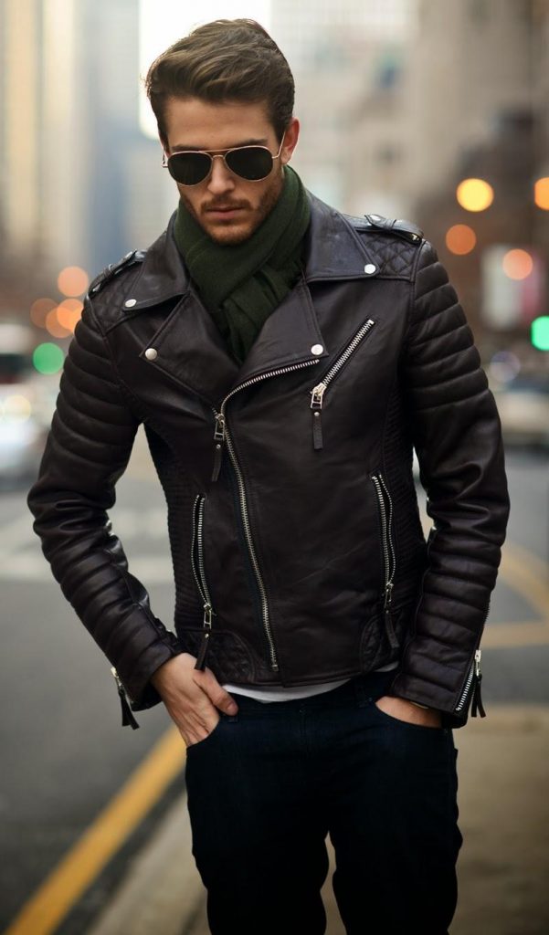 Biker Rockabillystyle Leather Jacket